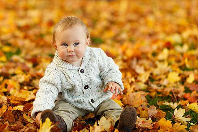 baby boy in autumn